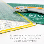 Breman Precision Quilting Rulers – 6x12 Inch Clear Acrylic Rulers for Quilting and Sewing – Laser-Cut Edge, Easy-Read Grid Lines, Angled Markers – Fabric Guide for Left & Right-Handed Users