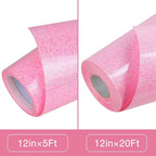 TORC Pink Glitter HTV Heat Transfer Vinyl Roll 12 inch x 5 ft Iron on Vinyl for T Shirts Crafts