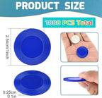 Coopay 1000 Pieces Plastic Poker Chips, Bingo Chips Bulk Learning Counters Disks Poker Card Game, Counting Markers for Math Practice, Game Tokens and Teaching Rewards, 25 mm/ 1 Inch (Blue)