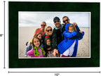 8x10 Mat Bevel Cut for 6x8 Photos - Acid Free Green Suede Precut Matboard - For Pictures, Photos, Framing - 4-ply Thickness