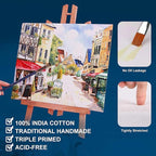 Stretched Canvases for Painting 16x16 Inch 4-Pack, 10 oz Triple Primed Acid-Free 100% Cotton Blank Canvas, Square Canvas for Oil Paint Acrylics Pouring & Wet Art Media, Pour Painting