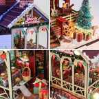 DIY Miniature House Kit, Miniature Kit with Music, Dollhouse Kit for Adults Teen, Mini House Building Kit for Birthday, Christmas Warm Lodge