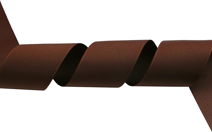 ITIsparkle 11/2" Inch Grosgrain Ribbon 25 Yards-Roll Set for Gift Wrapping Cake Decoration Party Favor Hair Braids Hair Bow Baby Shower Decoration Floral Arrangement Craft Supplies, Brown Ribbon