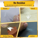 180 Pcs Removable Mounting Putty, Strong Double Sided Glue Adhesive Dots Clear Museum Sticky Tack for Action Figures Wall Hanging No Residue, 3/8"