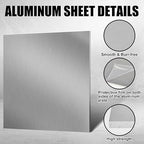 2 Pcs 6061 Aluminum Sheet Metal with Protective Film 12 x 12 x 3/8 Inches Flat Plain Plate Heavy Duty Metal Sheets for Crafting Aluminum Square Panel for Industrial