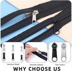 Glarks 85pcs #3#5#8 Zipper Repair Kits Includes 39pcs Metal Zipper 30pcs U Shape Top Stops 15pcs Bottom Stoppers with 1pcs Sharp-Nosed Pliers, Zipper Sliders Zipper Pull Replacement Zip Fixer Part