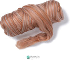 Kondoos multi Colored Natural Wool roving, 1 lb. Best Wool for Needle Felting, Wet Felting, handcrafts and Spinning. (Pebble, 1lb)