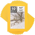 Mat Board Center, Pack of 10, 5x7 for 4x6 Deep Yellow Color Mats - Bevel Cut, Acid Free, 4-ply Thickness, White Core - for Pictures, Photos, Framing