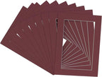 Poster Palooza 8x10 Mat for 6x8 Photo - Precut Maroon Picture Matboard for Frames Measuring 8 x 10 Inches - Bevel Cut Matte to Display Art Measuring 6 x 8 Inches - Acid Free Pack of 25 MATS