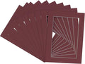 11x14 Mat for 8.5x11 Photo - Precut Maroon Picture Matboard for Frames 11 x 14 Inches - Bevel Cut Matte to Display Art 8.5 x 11 Inches - Acid Free Pack of 10 MATS with Backing Boards & Clear Bags
