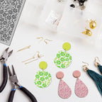 Arbuya Flowers Polymer Clay Texture Mat - Floral Swirls Leaves Texture Sheet for Polymer Clay Jewelry Making, Earring Charms, DIY Craft Supplies
