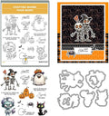 Halloween Clear Silicone stampReusable Stamp with Pumpkins, Skulls, Bats, Santa Claus, and Holiday Designs. Used for Making Cards, scrapbooks, and DIY templates (Halloween Skeleton)
