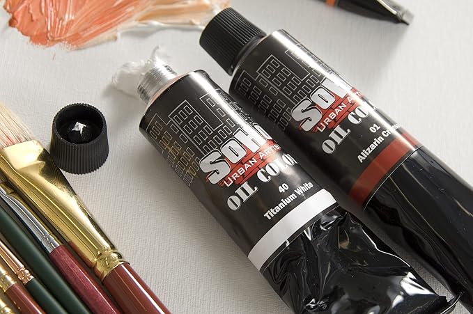 Soho Urban Artist Oil Paint - Cadmium Orange Hue, 50 ml Tube - Best Valued Oil Colors for Painting, Excellent Pigment Load