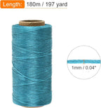 MECCANIXITY Waxed Thread,197 Yard 1mm 210D Flat Wax Thread Polyester Waxed String for Leather Sewing Hand Weaving Book Binding Home Decoration,Sky Blue