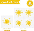 Aodaer 48 Pieces Disposable Sun Paper Napkins Sunshine Birthday Decorations Sun Party Napkins Cocktail Dinner Napkin Set 13" x 13" Unfolded Tableware Napkins for Sun Birthday Party Supplies