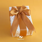 HUIHUANG Burnt Orange Ribbon 2 inch Wide Double-Faced Orange Satin Silk Ribbon for Flower Bouquet Wrap, Gift Wrapping, Fall Wedding Decor, Crafts and Bows Making- 25 Yards/Roll