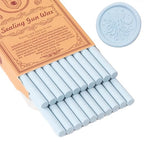 Pale Blue Sealing Wax Sticks, WASOHLING 20Pcs Glue Gun Wax Seal Sticks for Wax Seal Stamp, Light Blue Wax Seals for Christmas Wedding Invitation Envelope Letter Seals, Craft Adhesive (Mini Size)
