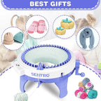 BZVV Knitting Machine for SENTRO 48 Needles Smart Knitting Crochet Machine with Row Counter for Adults and Beginners, Knitting Board Rotating Double Loom, Weaving Loom Machine Kit New Year Gifts