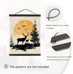Artmag Magnetic Poster Hanger Frame, 33x24 33x23 33x47 Light Wood Wooden Magnet Canvas Artwork Print Poster Hangers Frames Hanging Kit (Walnut, 33")