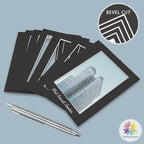 MBC MAT BOARD CENTER, 5 Pack 16x20 for 8x10 Black Picture Mats Frame Mattes, Bevel Cut, Acid Free, 4-ply Thickness