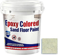 Epoxy Colored Sand Floor Paint, Epoxy Floor Paint for Concrete, High Gloss Marble Effect Coating, Waterproof Non-Slip Concrete Paints, Suitable for Indoor/Outdoor Use (Millet Yellow,32 oz/1 kg)