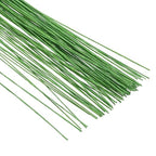 PATIKIL 26 Gauge 16" Floral Stem Wire, 100 Pcs Paper Wrapped Iron Artificial Flower Stem Accessories for DIY Bouquet Stem and Craft Decoration, Light Green