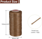 uxcell Flat Leather Sewing Waxed Thread, 270m / 295 Yards Polyester Wax String, 150D Wax Stitching Cord for Leather Crafts, Bookbinding, Bracelets Braided, Caramel