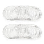 200 Loops Memory Steel Wire for Jewelry Making Supplies, 0.6mm Bangle Bracelet Wire Memory Beading Wire for Art Creation Necklace DIY Crafts Making (Silver)