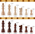 Gothink Magnetic Wooden Chess Board Set with Manual for Adults Kids 15 Inch Chess Puzzle with 32 Wood Handmade Pieces Folding Portable Travel Unique Chess Game for Tournament Professional Beginner