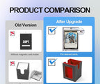 Card Deck Box for MTG with Commander Display, 5 in 1 Card Deck Case Holds 800+ Unsleeved Cards, Strong Magnet Organizer Compatible with Yugioh TCG Sports Cards (Black&Red)