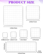 7 Pieces FIVEIZERO Acrylic Stamp Block, Assorted Sizes Clear Stamping Blocks Tools with Grid Lines for Scrapbooking Crafts Card Making and Decorative DIY Essential Stamping Tool(Straight Edge)