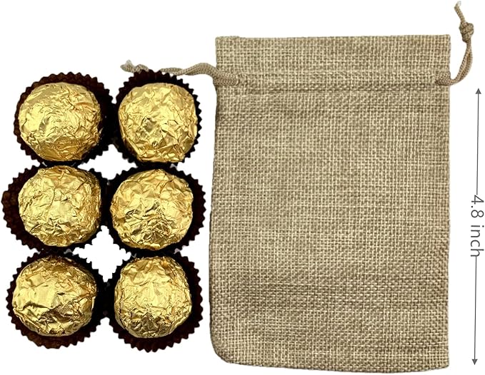 Palmhomee Pack of 25 Burlap Gift Bags with Drawstring Linen Jewelry Pouches Wedding Hessian Jute Bags for Birthday Jewelry and Treat Pouches Party Wedding Favors Gift Art and DIY Craft   (4x5.6 Inch, Gray)