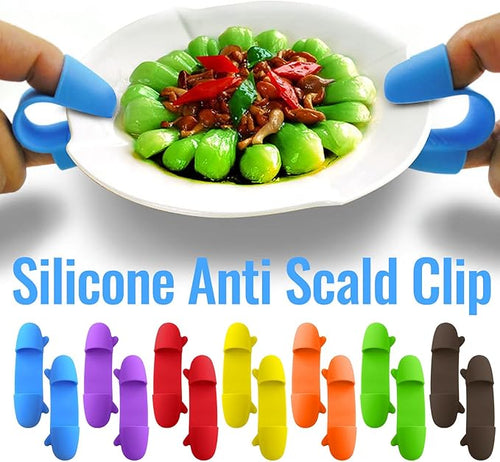 1 Pair Mini Silicone Finger Clip, Professional High Heat Resistant Finger Protection Guards Bowl Dish Plate Clamp Holder, Heat Insulated for Curling & Flat Irons, Wands, Blow Dryers