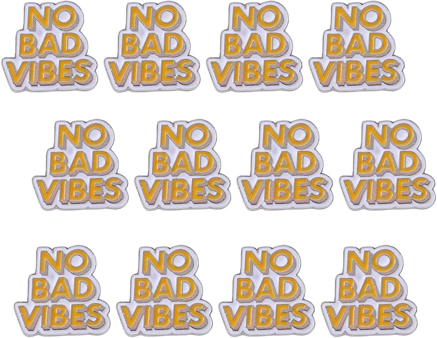 No Bad Vibes Brooch Pins Cartoon Enamel Pin Cute Metal Badges Learning for Girl Clothing Backpacks Bags Jewelry