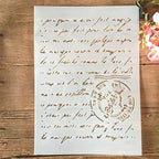 TIAMECH A4 Reusable Script Stamp Stencil for Painting - Vintage Paragraph Letters Layering Template, DIY Wall Art, Wood Furniture, Scrapbook & Crafts (8.3x11.7inch)