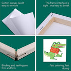 ESRICH Mini Stretched Canvas 16Pack 3x3inch, 2/5Inch Profile Art Primed Canvases for Painting, Cotton Small Professional Stretched Canvas for Kids and Art Supplies.