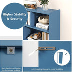 KOTEK Toy Storage Organizer, 5 Cubby Kids Bookshelf, Wooden 3-Tier Bookcase Storage Cabinet, Open Display Book Shelf for Daycare, Nursery, School Classroom, Living Room (Blue, 8 Cubes)