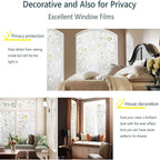 LEMON CLOUD Window Film, Decorative Window Privacy Film, 3D Stained Glass Window Sticker,Anti-UV Sun Blocker Heat Control for Home(Rainbow Tulip Design,17.5 x 118.1 inches)