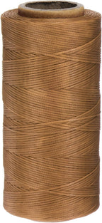 uxcell Leather Sewing Waxed Thread, 284 Yards / 260m 0.8mm 150D Flat Polyester All-Purpose Threads for Leather Crafts, Bookbinding, Golden Brown
