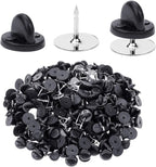 400pcs PVC Rubber Pin Backs Butterfly Clutch Pin Tie Tacks Blank for Uniform Badges Backing Holder Clasp Lapel Enamel (200 Sets)