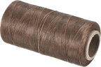 MECCANIXITY Waxed Thread,284 Yard 0.8mm 150D Flat Wax Thread Polyester Waxed String for Leather Sewing Hand Weaving Book Binding Home Decoration, Brown