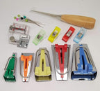 YICBOR Bias Tape Maker 6mm 9mm 12mm 18mm 25mm Fabric Bias Binding Maker with Binder Foot Bradawl Quilting Clips Sewing Pins Kit (Bias Tape Maker(Box))