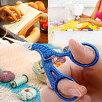 BIHRTC 3.6Inch Embroidery Vintage Stork Scissors Sharp Tip Stainless Steel Scissors with Leather Cover for Threading Cross Stitch Cutting Sewing Handcraft Craft Art Work