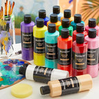 Shuttle Art Acrylic Paint, 24 Colors Acrylic Paint Bottle Set, 250ml/8.45oz Each, Rich Pigments, High Viscosity, Bulk for Artists, Beginners and Kids Painting on Rocks Crafts Canvas Wood
