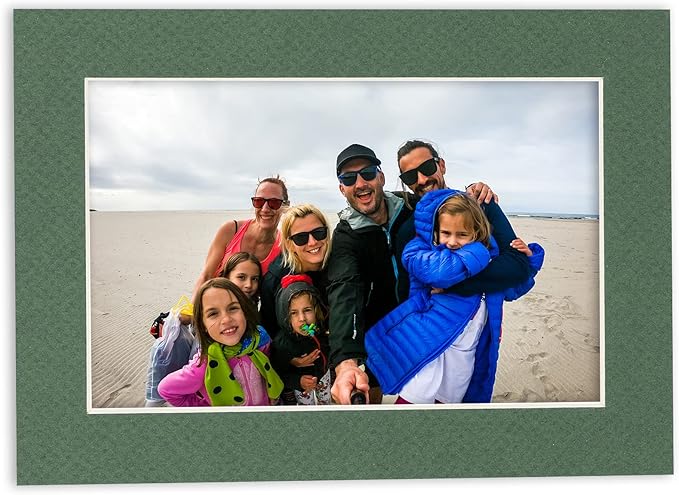 8x10 Mat for 6x8 Photo - Precut Hunter Green Picture Matboard for Frames Measuring 8 x 10 Inches - Bevel Cut Matte to Display Art Measuring 6 x 8 Inches - Acid Free Pack of Ten MATS