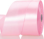 2 Inch Pink Solid Satin Ribbon, 50 Yards Craft Fabric Ribbon for Gift Wrapping Floral Bouquets Wedding Party Decoration