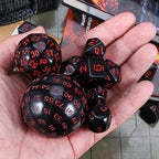 CiaraQ DND Polyhedral Dice Set (15pcs) D4-D100 Game Dice with Dice Bag for Dungeons and Dragons Role Playing Table Games (Black & Red)
