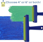 Gel Press Rubber Brayer - for printmaking, Scrapbooking, Paper Crafts, Home Decor & More - 4 Inches, Blue & Green