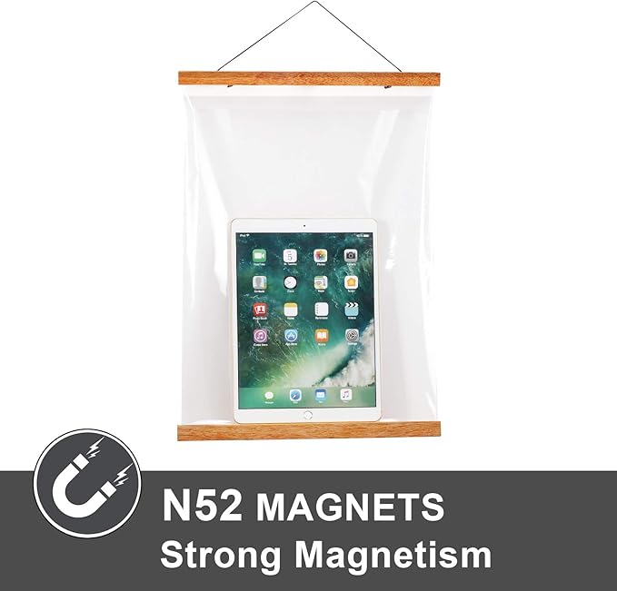 WITCOLOR Magnetic Poster Hanger Frame, Teak Magnet Poster Frames 9x11 9x27 9x12 9x13 Poster Holder for Paintings, Photos, Maps, Scrolls, Picture, Canvas Works and Christmas Prints