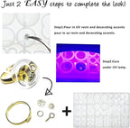 FUNSHOWCASE Cabochon Gem Silicone Mold 2 Trays for Resin Casting Jewelry Making